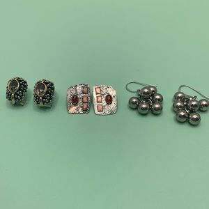 Earrings 3 pairs of pierced